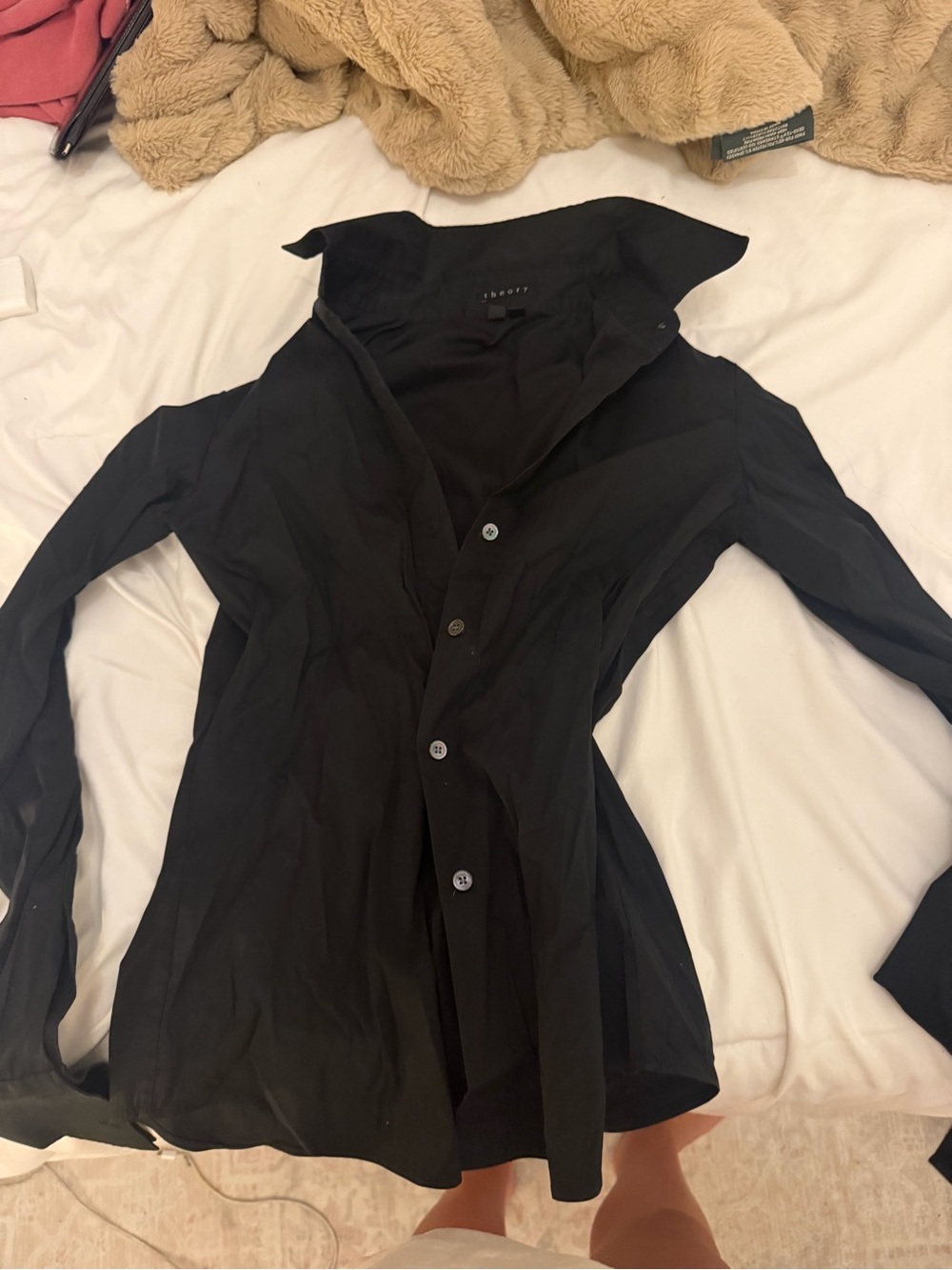 Theory Women's Black Button-Down Shirt